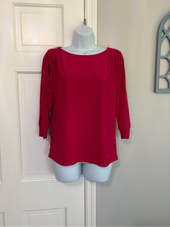 Nine West Tops - Nine West Fuchsia Boatneck 3/4 Sleeve Blouse